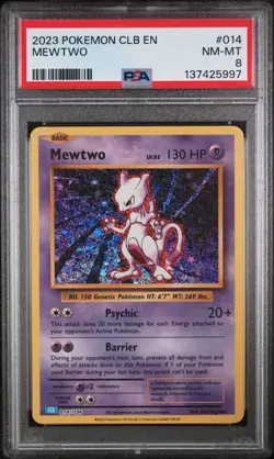 2023 POKEMON BLASTOISE & SUICUNE EX DECK #014 MEWTWO PSA 8 - Image 1