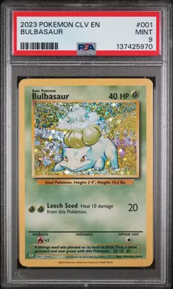 2023 POKEMON VENUSAUR & LUGIA EX DECK #001 BULBASAUR PSA 9 - Image 1