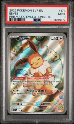 2025 POKEMON SVP EN-SV BLACK STAR PROMO #173 EEVEE PSA 9 - Image 1