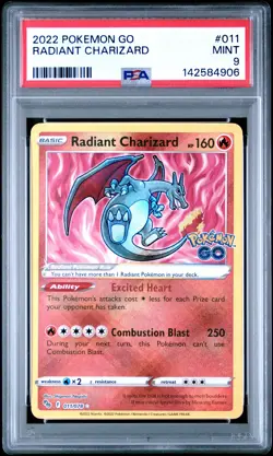 2022 POKEMON GO #011 RADIANT CHARIZARD PSA 9 - Image 1