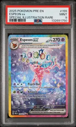 2025 POKEMON PRISMATIC EVOLUTIONS SPECIAL ILLUSTRATION RARE ESPEON EX PSA 9 - Image 1