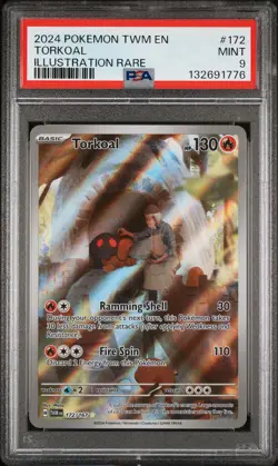 2024 POKEMON TWM EN-TWILIGHT MASQUERADE ILLUSTRATION RARE #172 TORKOAL PSA 9 - Image 1