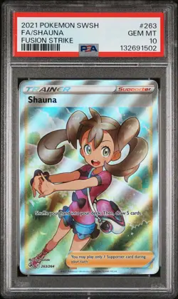 2021 POKEMON SWORD & SHIELD FUSION STRIKE #263 FULL ART/SHAUNA PSA 10 - Image 1