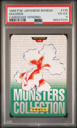 1996 POKEMON JAPANESE BANDAI CARDDASS VENDING #118 GOLDEEN PSA 4 - Image 1