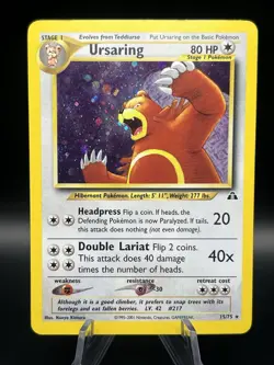 Pokemon TCG Ursaring 15/75 Neo Discovery Holo - Image 1