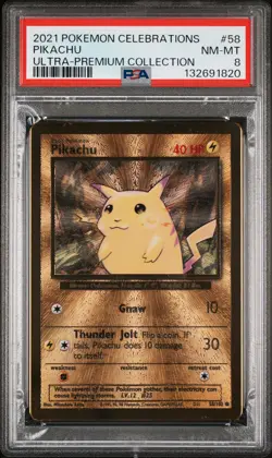 2021 POKEMON CELEBRATIONS ULTRA-PREMIUM COLLECTION #58 PIKACHU PSA 8 - Image 1