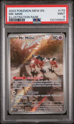 2023 POKEMON MEW EN-151 ILLUSTRATION RARE #179 MR. MIME PSA 9 - Image 1