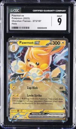 2023 POKEMON OBF EN-OBSIDIAN FLAMES #073 PAWMOT EX CGC 9 - Image 1