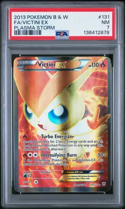 2013 POKEMON BLACK & WHITE PLASMA STORM #131 FULL ART/VICTINI EX PSA 7 - Image 1