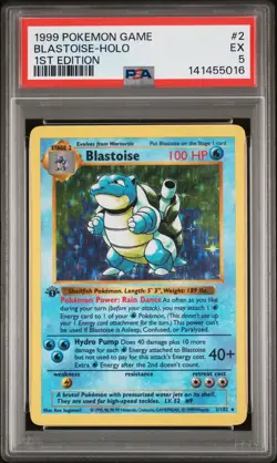1999 POKEMON BASE SET 1ST EDITION #2 BLASTOISE-HOLO PSA 5 - Image 1