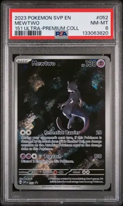2023 POKEMON SVP EN-SV PROMO 151 ULTRA-PREMIUM COLLECTION #052 MEWTWO PSA 8 - Image 1