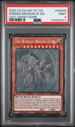 2020 YU-GI-OH! LEGEND DUELISTS: RAGE OF RA #EN000 THE WINGED DRAGON OF RA PSA 9 - Image 1
