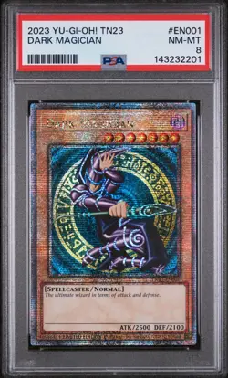 2023 YU-GI-OH! 25TH ANNIVERSARY TIN: DUELING HEROES #EN001 DARK MAGICIAN PSA 8 - Image 1