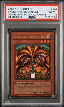 2002 YU-GI-OH! LOB #124 EXODIA THE FORBIDDEN ONE PSA 8 - Image 1