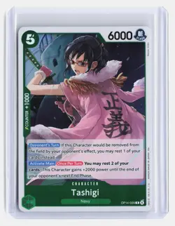 Tashigi One Piece The Azure Sea's Seven #OP14-029 Rare Foil - Image 1