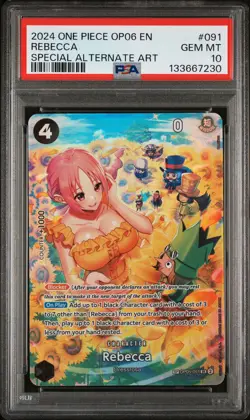2024 ONE PIECE OP06-WINGS OF THE CAPTAIN SPECIAL ALTERNATE ART REBECCA PSA 10 - Image 1