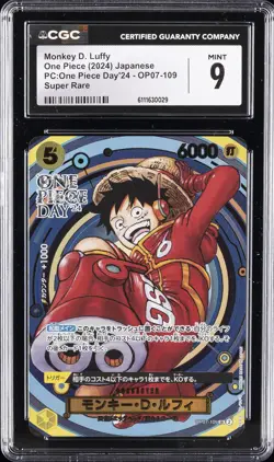 2024 ONE PIECE JAPANESE PC:ONE PIECE DAY'24 SUPER RARE MONKEY D. LUFFY CGC 9 - Image 1