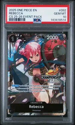 2025 ONE PIECE CHAMP 2025-26 EVENT PACK #092 REBECCA PSA 10 - Image 1