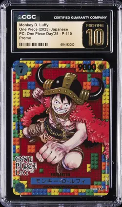 2025 ONE PIECE JPN PC: ONE PIECE DAY'25 PROMO MONKEY D. LUFFY CGC 10 PRISTINE - Image 1