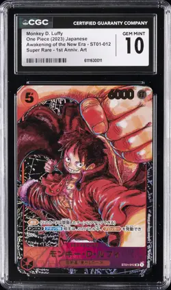2023 ONE PIECE JPN AWAKENING OF THE NEW ERA SUPER RARE MONKEY D. LUFFY CGC 10 GM - Image 1