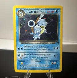 Pokemon TCG Dark Blastoise Holo Rare Card 3/82 Gigantic SWIRL - Image 1