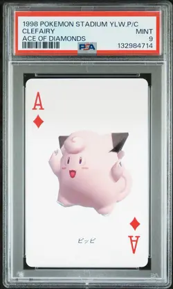 1998 POKEMON STADIUM YELLOW POKER PLAYING CARDS CLEFAIRY ACE OF DIAMONDS PSA 9 - Image 2