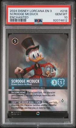 PSA 10 - Disney Lorcana - Scrooge McDuck 218/204 - Enchanted - Inklands Set - Image 1