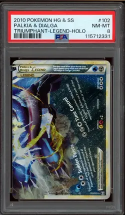 Pokemon PSA 8 Palkia & Dialga LEGEND 102/102 HeartGold & SoulSilver Triumphant - Image 1