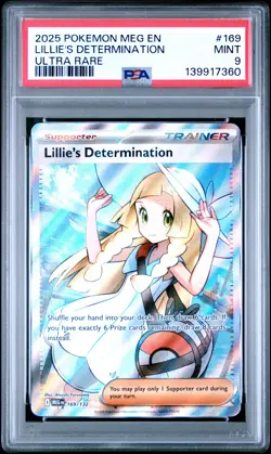 2025 POKEMON MEG EN-MEGA EVOLUTION ULTRA RARE #169 LILLIE'S DETERMINATION PSA 9 - Image 1