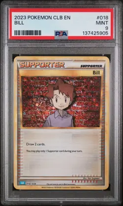 2023 POKEMON CLB-CLASSIC BLASTOISE & SUICUNE EX DECK #018 BILL PSA 9 - Image 1