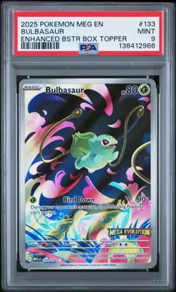 2025 POKEMON MEG EN-MEGA EVOLUTION ENHANCED BOOSTER BOX TOPPER BULBASAUR PSA 9 - Image 1