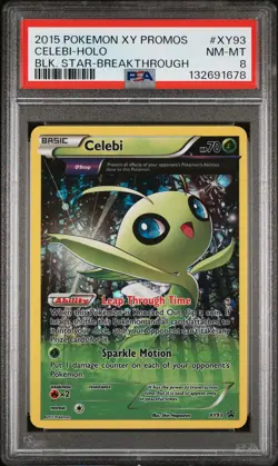 2015 POKEMON XY BLACK STAR PROMOS BREAKTHROUGH #XY93 CELEBI-HOLO PSA 8 - Image 1