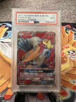 Pokemon Entei Shining Legends 2017 GX 71/73 PSA 9 Mint - Image 1