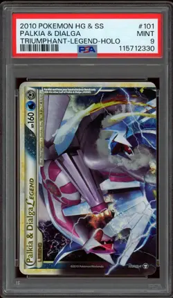 Pokemon PSA 9 Palkia & Dialga LEGEND 101/102 HeartGold & SoulSilver Triumphant - Image 1