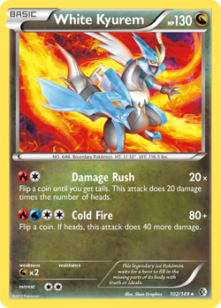 White Kyurem 102/149 Rare | Boundaries Crossed | Pokemon Card - Image 1