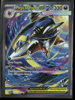2025 Pokemon Mega Sharpedo Ex PF Special Illustration Rare #127/094 - Image 1