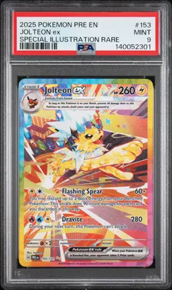 2025 POKEMON PRE SPECIAL ILLUSTRATION RARE #153 JOLTEON EX PSA 9 - Image 1