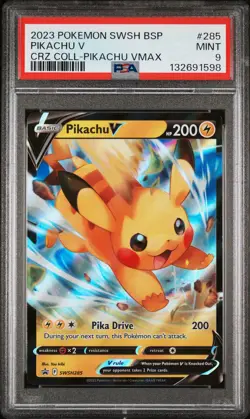 2023 POKEMON SWSH CROWN ZENITH COLLECTIONS PROMO #285 PIKACHU V PSA 9 - Image 1