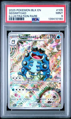 2025 Pokemon Black Bolt BLK En Seismitoad Illustration Rare #105 PSA 9 Mint - Image 1