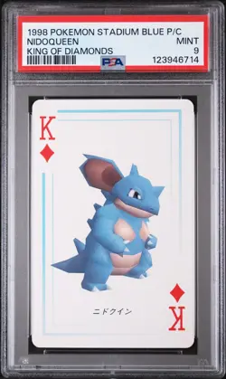 1998 POKEMON STADIUM BLUE VERSION PLAYING CARDS KING OF DIAMONDS NIDOQUEEN PSA 9 - Image 1