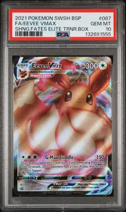 2021 POKEMON SWSH BLACK STAR PROMO #087 FULL ART/EEVEE VMAX PSA 10 - Image 1