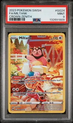 2023 POKEMON SWORD & SHIELD CROWN ZENITH #GG24 FULL ART/MILTANK PSA 9 - Image 1