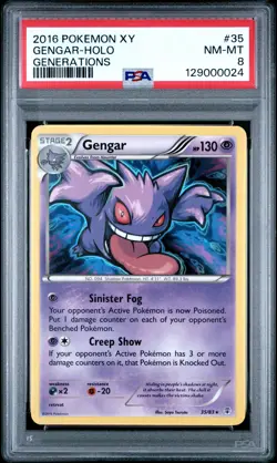 2016 POKEMON XY GENERATIONS #35 GENGAR-HOLO PSA 8 - Image 1