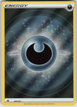 Pokemon Darkness Energy (Texture Full Art) Ultra Rare Crown Zenith 158/159 NM - Image 1