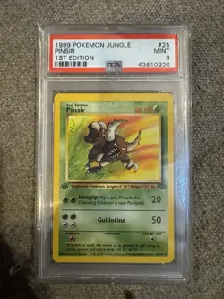 1999 POKEMON JUNGLE PINSIR 1ST EDITION #25 MINT PSA 9 - Image 1