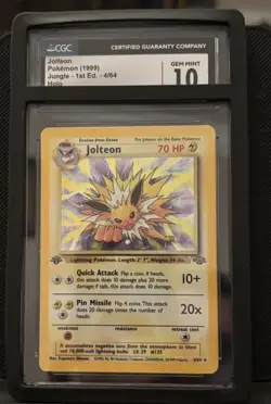 Jolteon 4/64 Holo Jungle 1st Edition Pokemon Card 1999 GRADED CGC 10 GEM MINT - Image 2