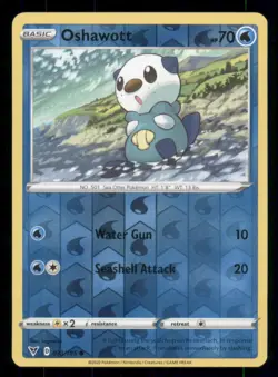 Oshawott SWSH04: Vivid Voltage #033/185 Common Reverse Holo Pokemon LP - Image 1