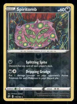 Spiritomb SWSH02: Rebel Clash #116/192 Rare Reverse Holo Pokemon LP - Image 1