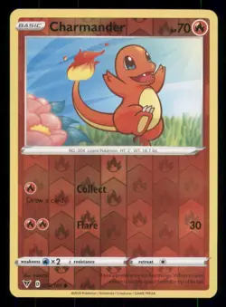 Charmander SWSH04: Vivid Voltage #023/185 Common Reverse Holo Pokemon LP - Image 1