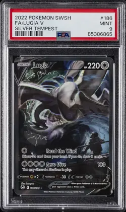 2022 POKEMON SWORD & SHIELD SILVER TEMPEST #186 FULL ART/LUGIA V PSA 9 - Image 1